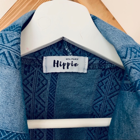 Hippie Military Denim Open Fringe Cardigan Size SM - Picture 4 of 4